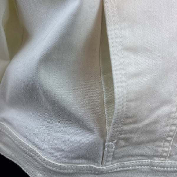ISAAC MIRAHI LIVE White Denim Button-Up Jacket With Gold-Tone Hardware Sz 14