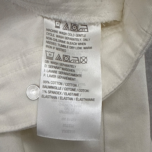 ISAAC MIRAHI LIVE White Denim Button-Up Jacket With Gold-Tone Hardware Sz 14