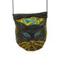 Handmade Graphic Images Vermont Black Multicolor Cat Artwork Crossbody Bag