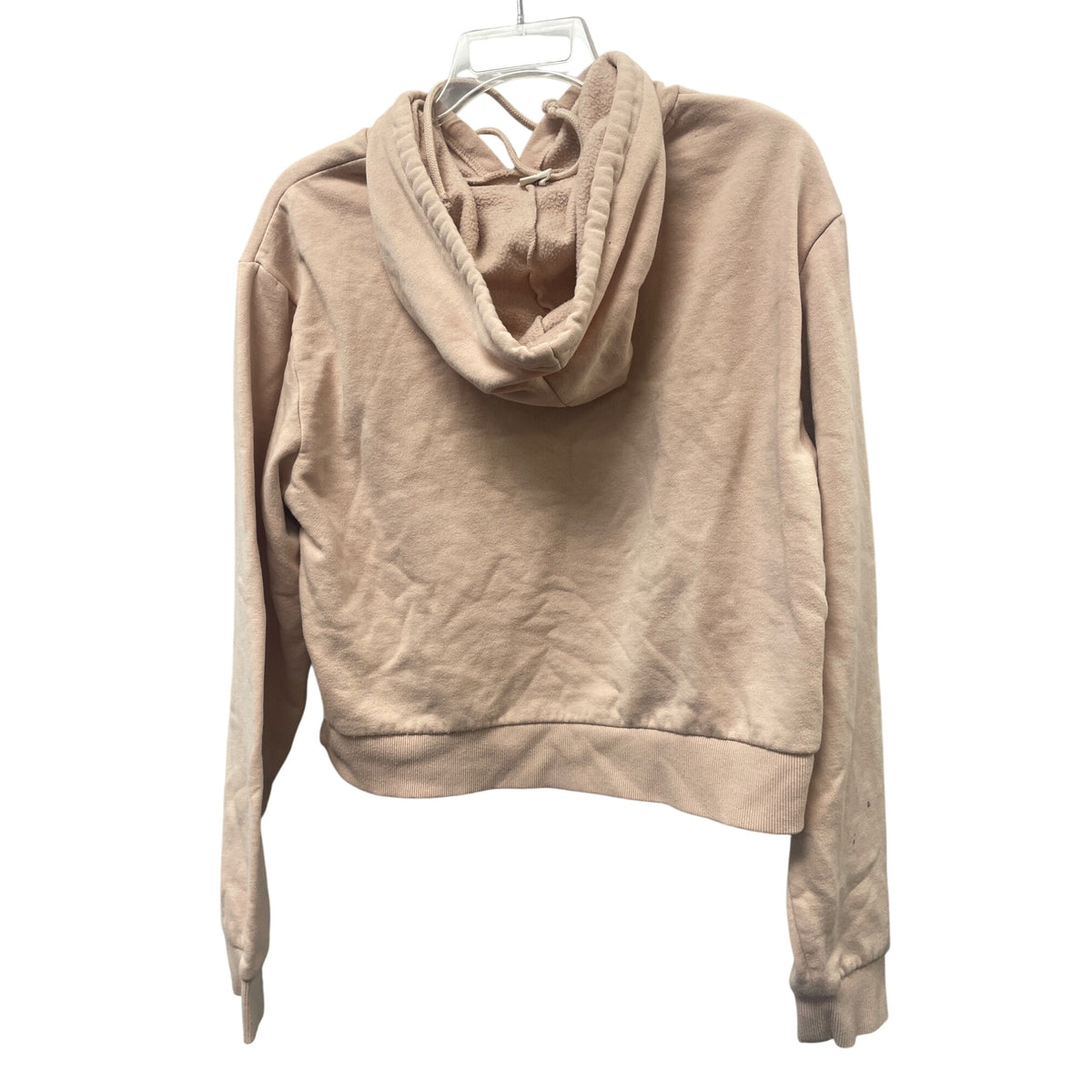 Vans Womens Beige Cotton Hoodie Sweatshirt L Fleece-Lined Pullover Design