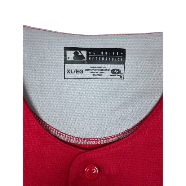 Nationals Red MLB Jersey XL By True Fan 100% Polyester New