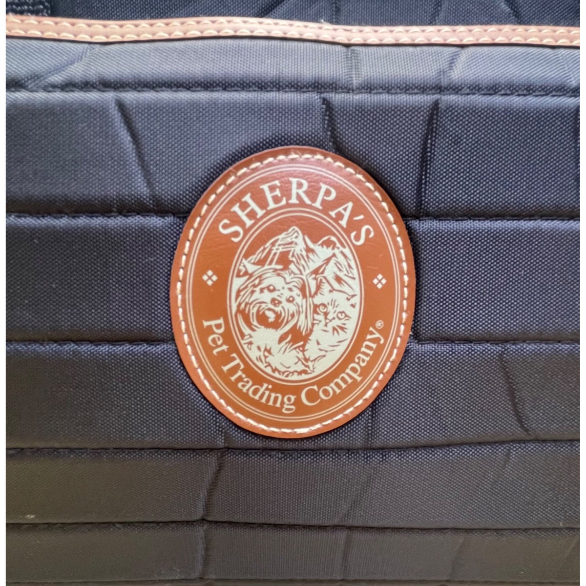 Sherpa’s Black Quilted Nylon Mesh & Leather Accents Pet Carrier Duffel Bag