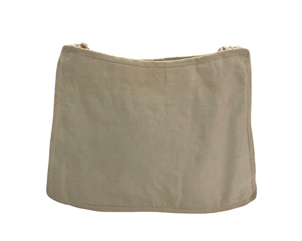 Handcrafted Neutral Shoulder Bag With Macrame Details & Front Pocket