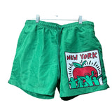 Keith Haring Mens Green Nylon Graphic Swim Shorts Medium