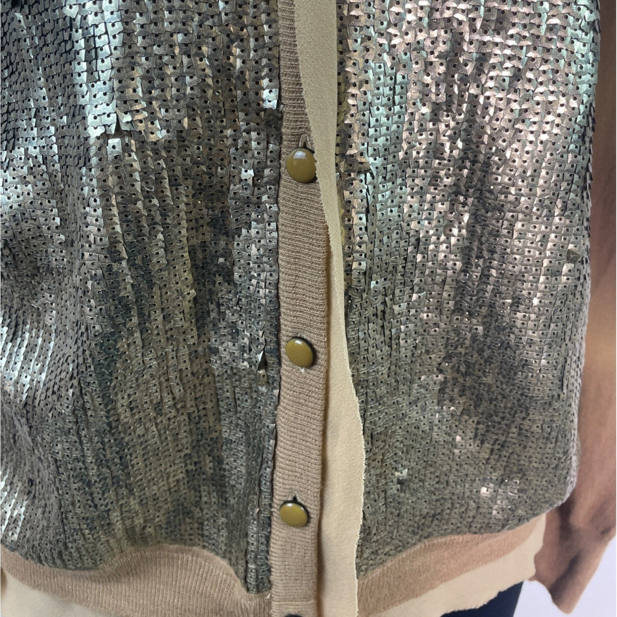 Jones New York Women's Brown Button Down Sequin Cardigan Sz 1X