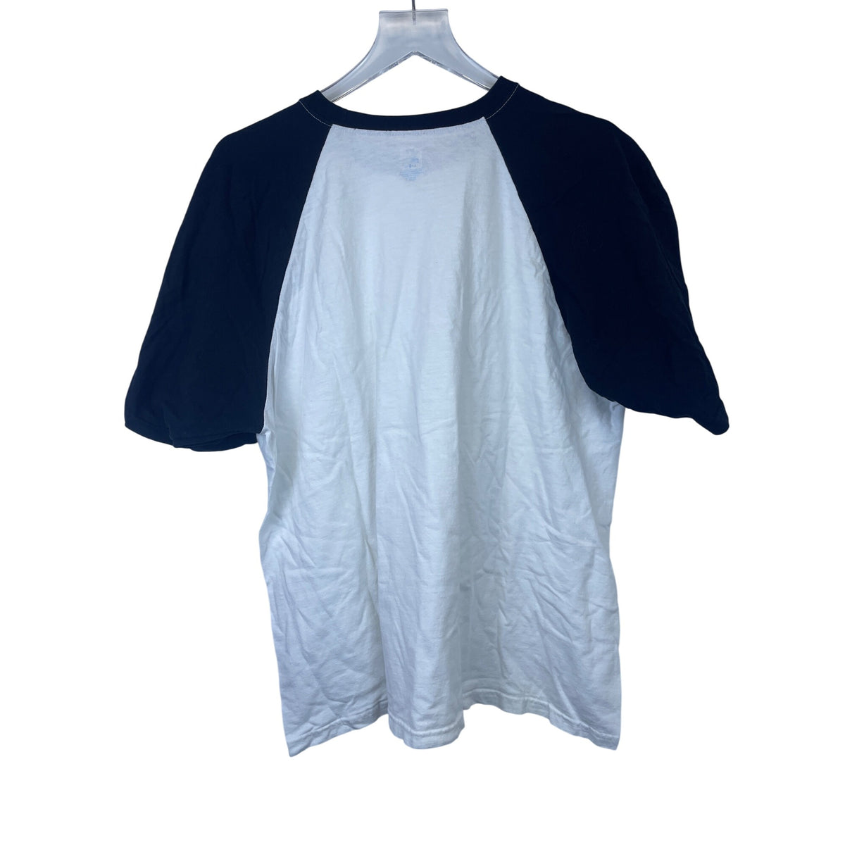 Russell Athletics Mens White/Black Cotton Baseball Raglan T-Shirt Size Large