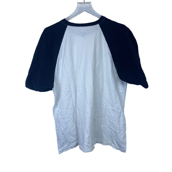 Russell Athletics Mens White/Black Cotton Baseball Raglan T-Shirt Size Large