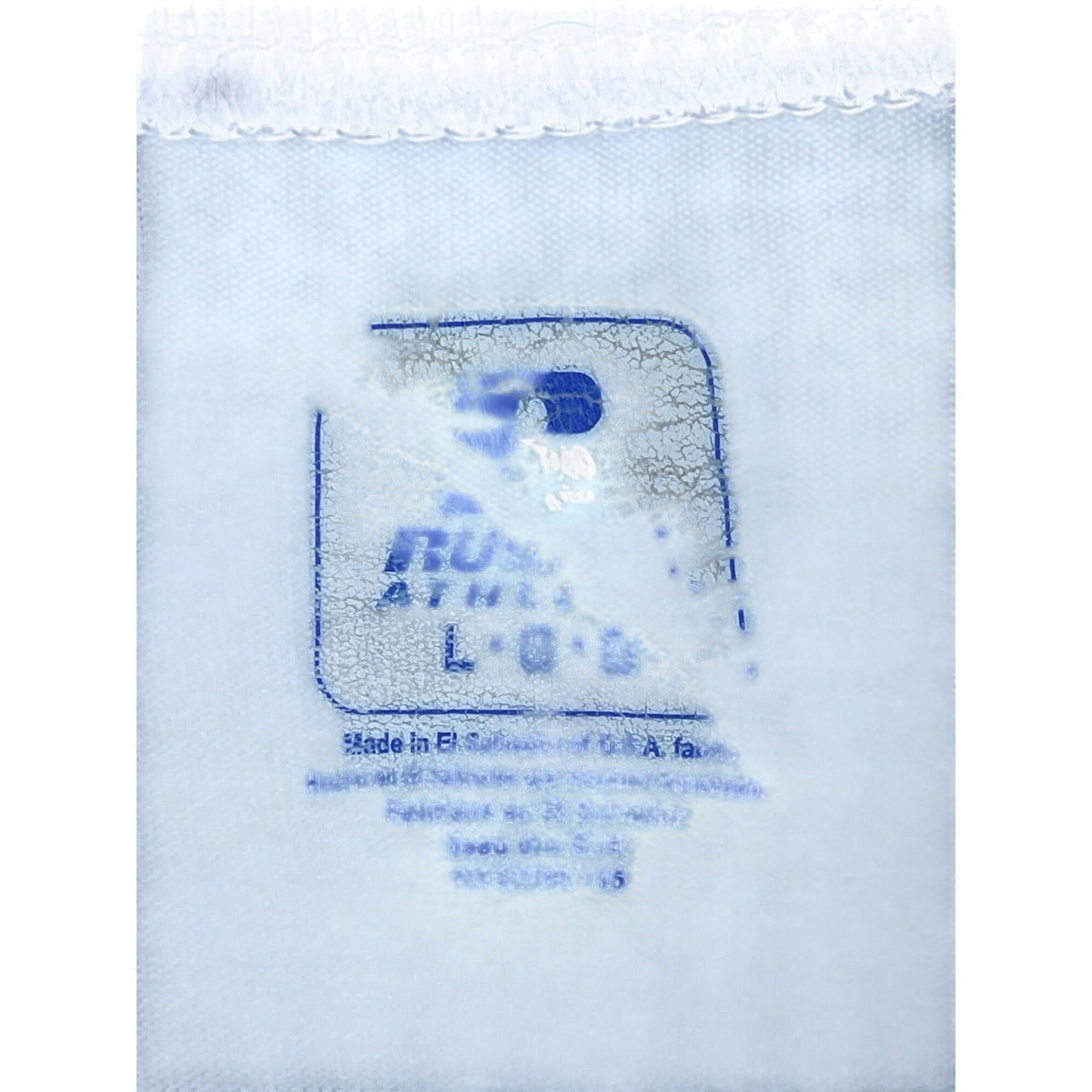 Russell Athletics Mens White/Black Cotton Baseball Raglan T-Shirt Size Large