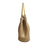 Women's Beige Wheat Straw Hand Tote Bag Sz M