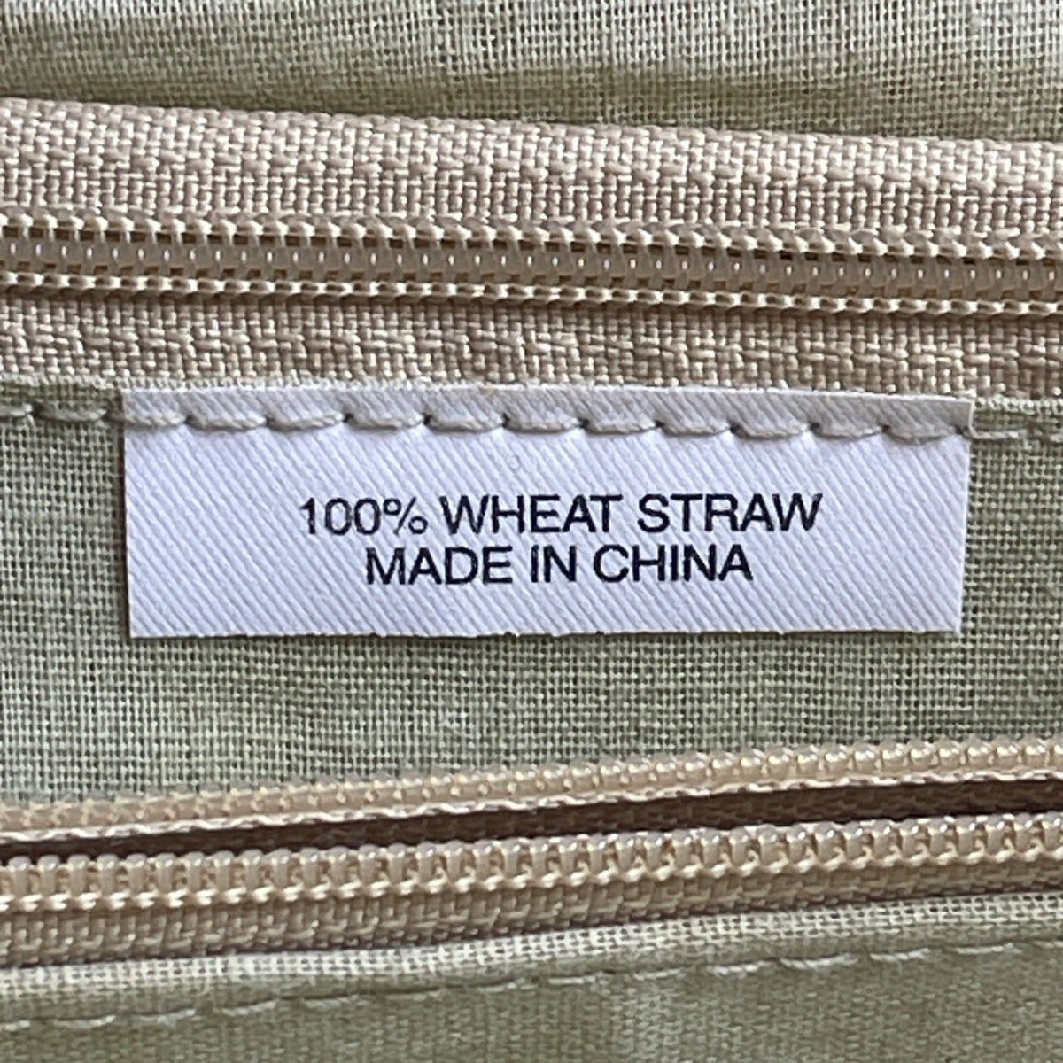 Women's Beige Wheat Straw Hand Tote Bag Sz M