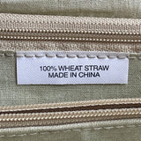 Women's Beige Wheat Straw Hand Tote Bag Sz M