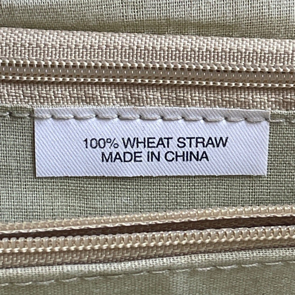 Women's Beige Wheat Straw Hand Tote Bag Sz M