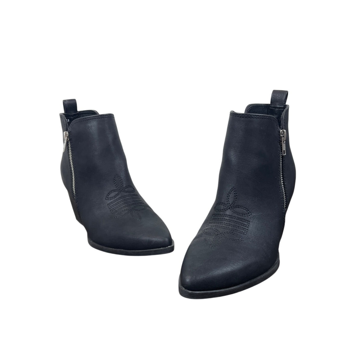 Dv Womens Black Pointed Toe Ankle Boots With Block Heel Size 7.5