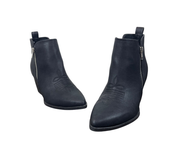 Dv Womens Black Pointed Toe Ankle Boots With Block Heel Size 7.5