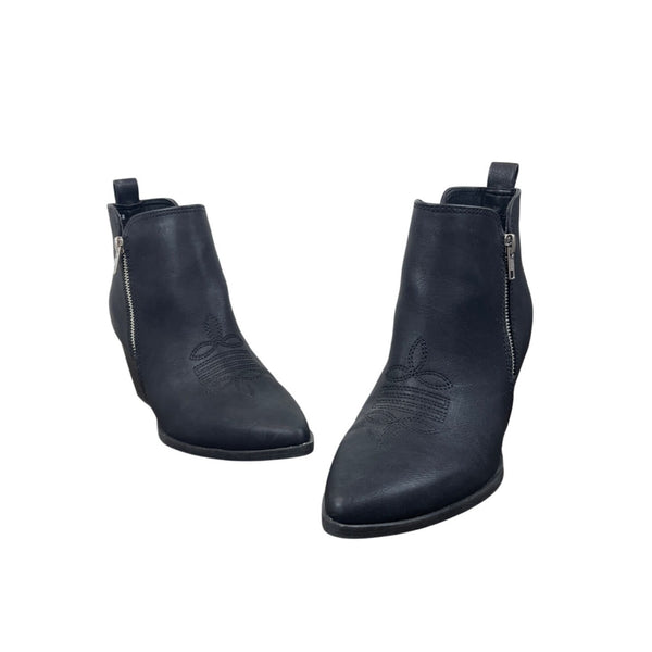 Dv Womens Black Pointed Toe Ankle Boots With Block Heel Size 7.5