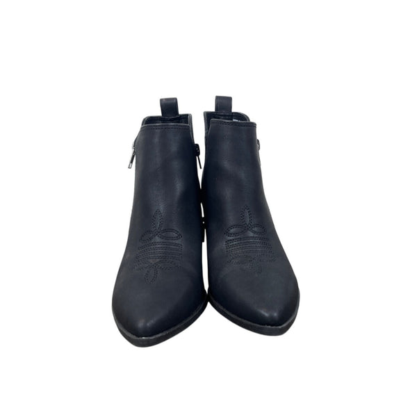 Dv Womens Black Pointed Toe Ankle Boots With Block Heel Size 7.5