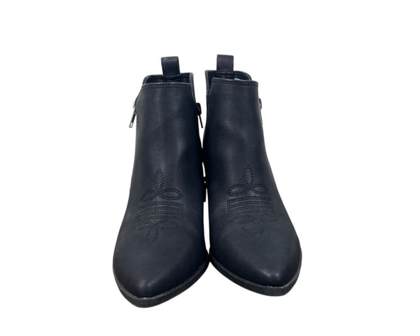 Dv Womens Black Pointed Toe Ankle Boots With Block Heel Size 7.5
