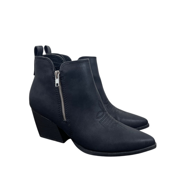 Dv Womens Black Pointed Toe Ankle Boots With Block Heel Size 7.5