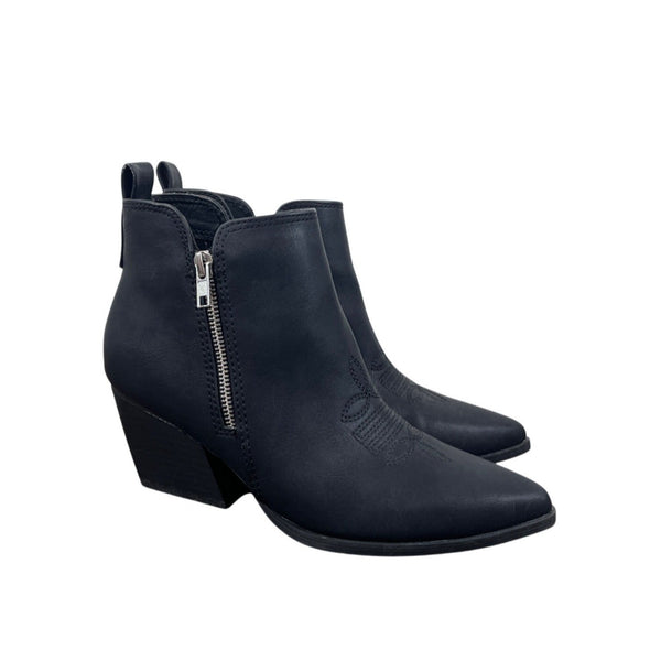 Dv Womens Black Pointed Toe Ankle Boots With Block Heel Size 7.5