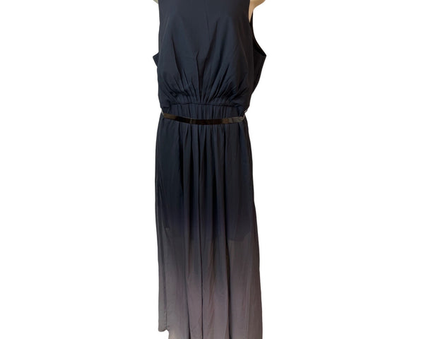 City Chic Smoke Black Statement Ombre Sleeveless Women's Maxi Dress Sz L - New