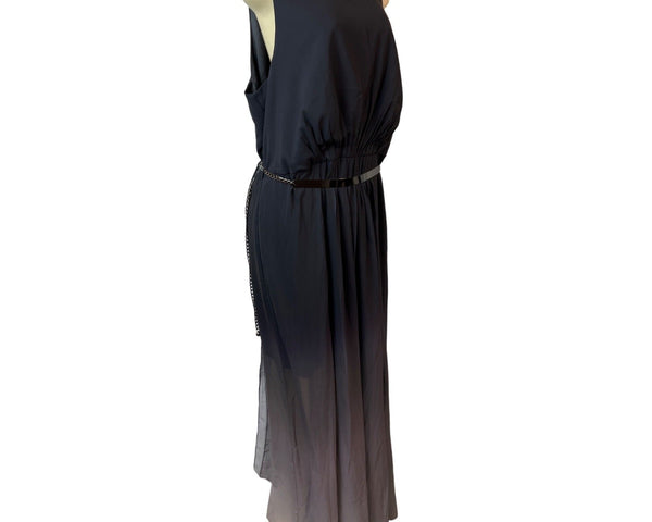 City Chic Smoke Black Statement Ombre Sleeveless Women's Maxi Dress Sz L - New