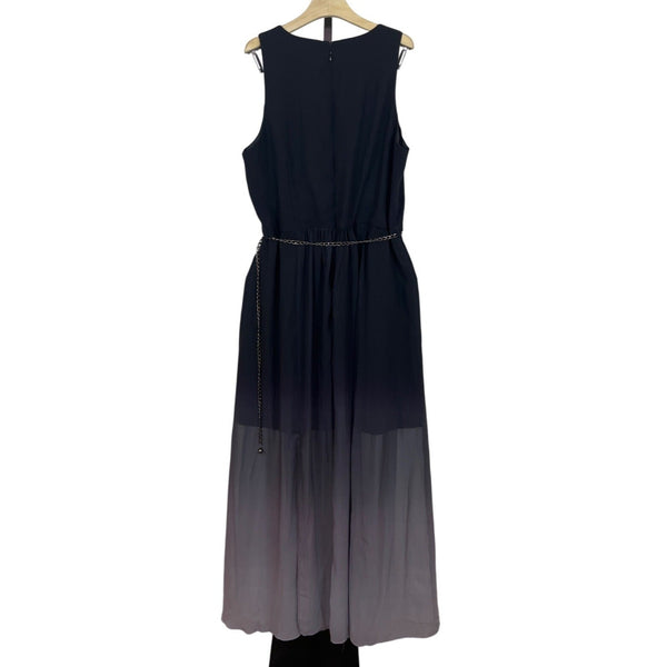 City Chic Smoke Black Statement Ombre Sleeveless Women's Maxi Dress Sz L - New