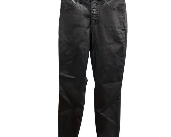 Express Womens Black Faux-Leather High-Rise Skinny Jeans Size 00R Stylish Curvy Fit