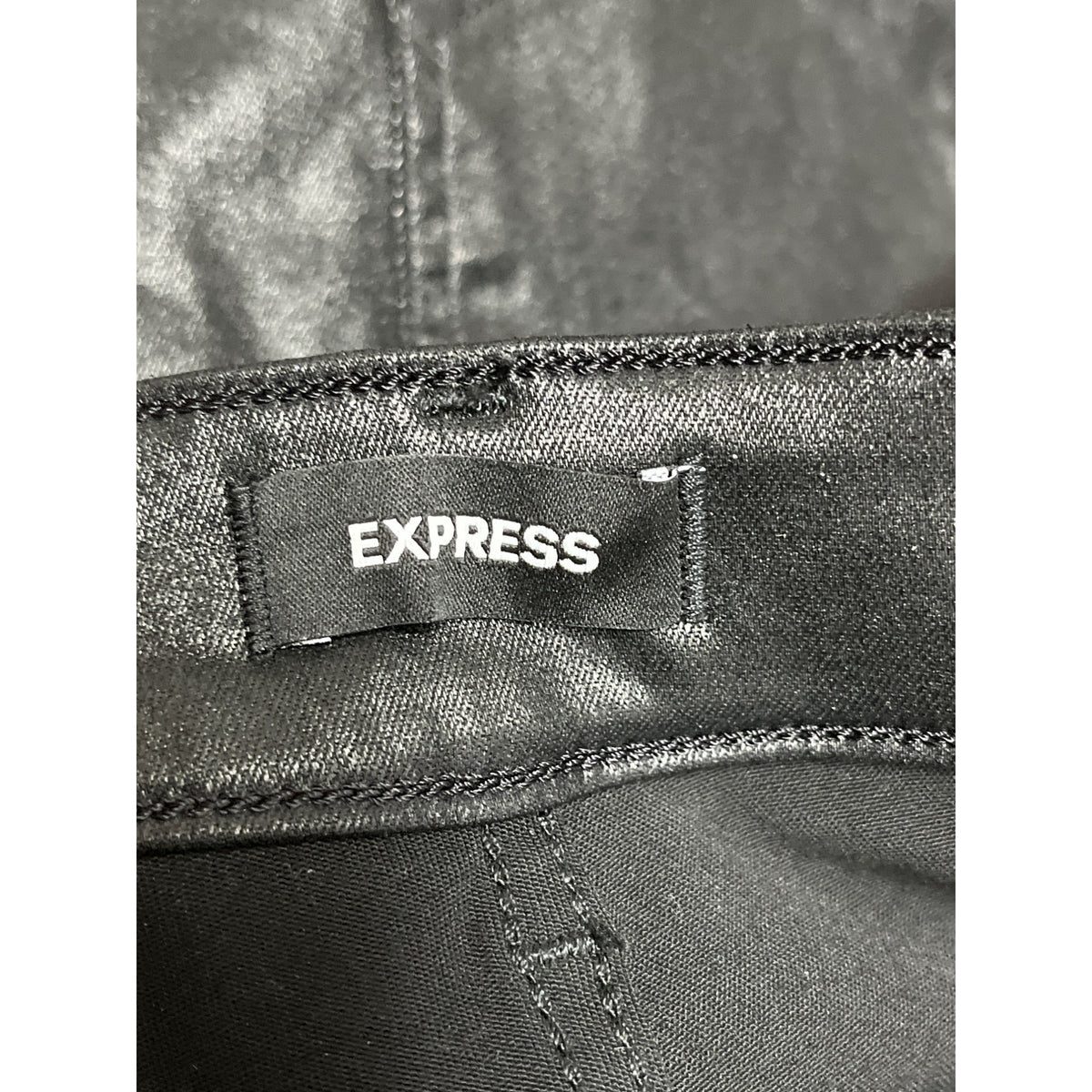 Express Womens Black Faux-Leather High-Rise Skinny Jeans Size 00R Stylish Curvy Fit