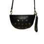 Fossil Women’s Black Studded Leather Crossbody Bag With Adjustable Strap Size S