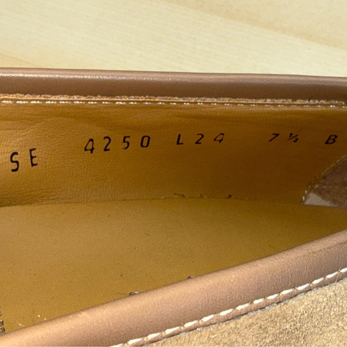 Salvatore Ferragamo Women’s Tan Suede Loafers With Gold Buckle Size 7.5B