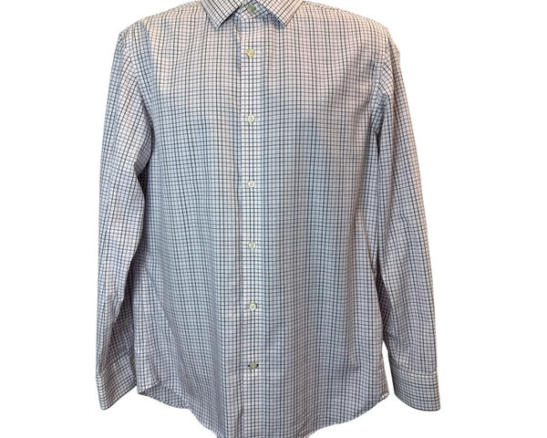 Banana Republic Mens Non-Iron Slim Fit Checkered Dress Shirt M