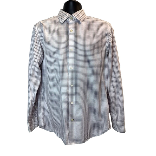 Banana Republic Mens Non-Iron Slim Fit Checkered Dress Shirt M
