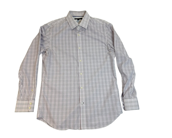 Banana Republic Mens Non-Iron Slim Fit Checkered Dress Shirt M