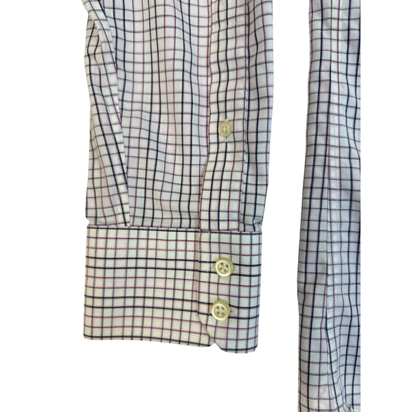 Banana Republic Mens Non-Iron Slim Fit Checkered Dress Shirt M