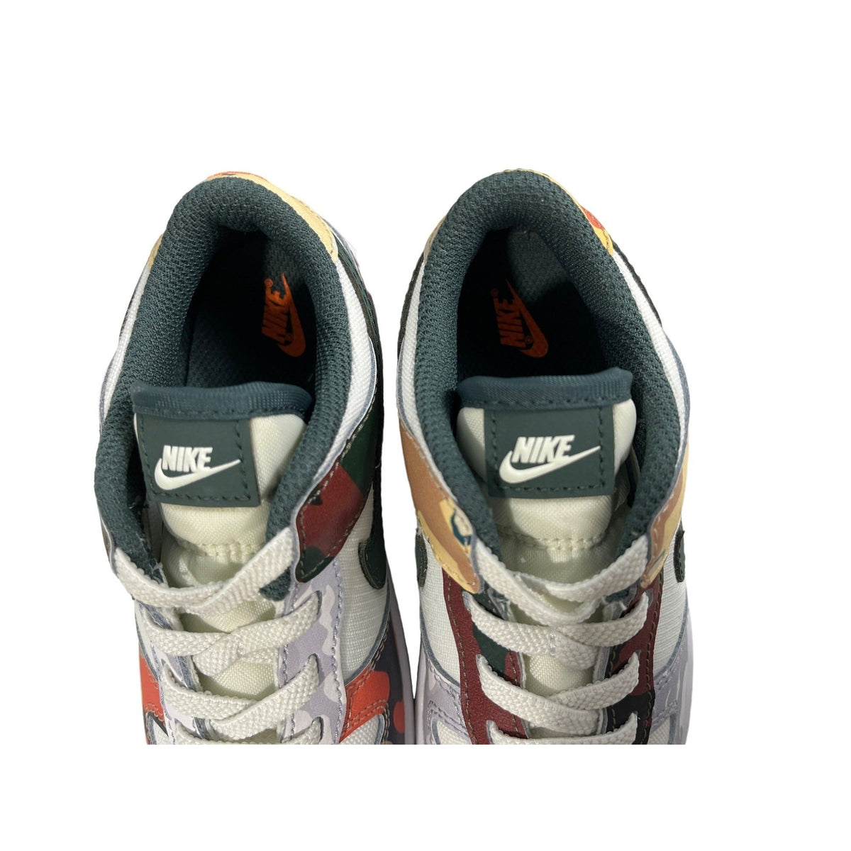 Nike Kids Dunk Low GS Sail Multi Camo Sneakers Size 9