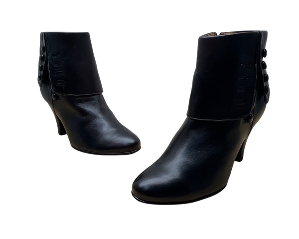 Söfft Orlena Women’s Black Leather Button Details Side Zipper Ankle Boots Sz 8M