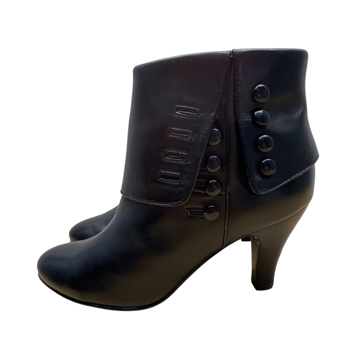 Söfft Orlena Women’s Black Leather Button Details Side Zipper Ankle Boots Sz 8M
