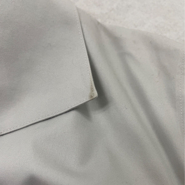 Chicos No-Iron 3/4 Sleeve Button-Up Shirt Size 2 100% Cotton Light Gray Womens