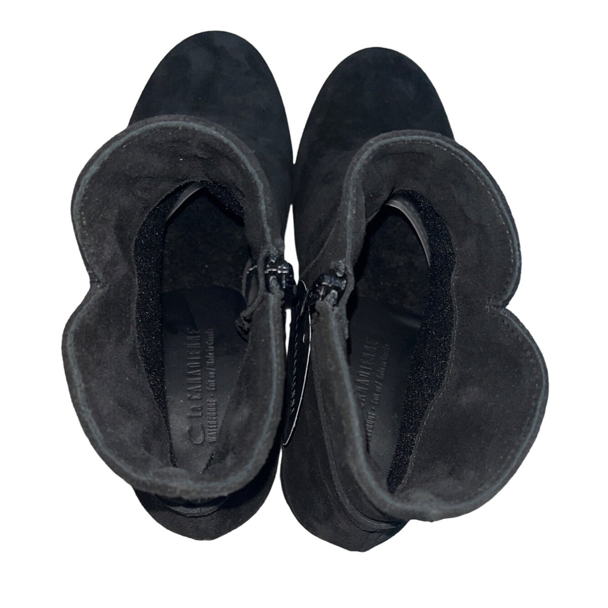 La Canadienne Women's Black Suede Ankle Booties Sz 8M - NWOB