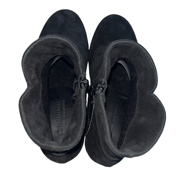 La Canadienne Women's Black Suede Ankle Booties Sz 8M - NWOB