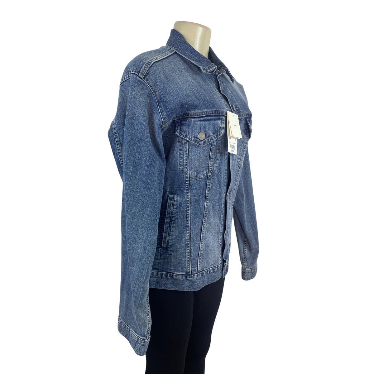 Uniqlo Womens Denim Jean Jacket Classic Fit Button Front Size L - New