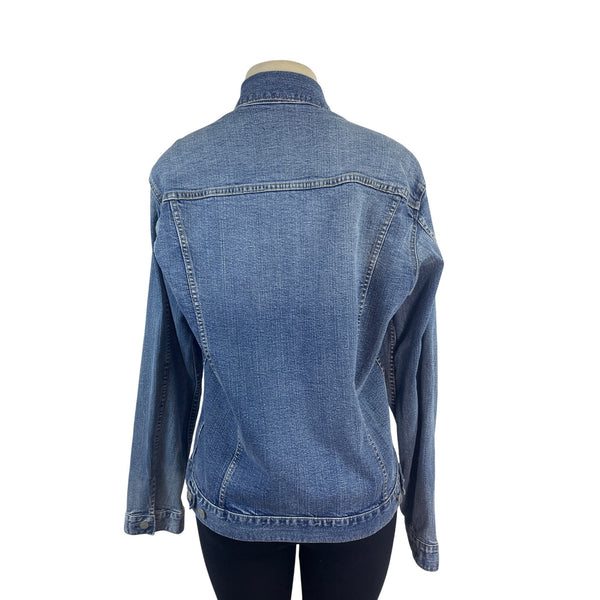 Uniqlo Womens Denim Jean Jacket Classic Fit Button Front Size L - New