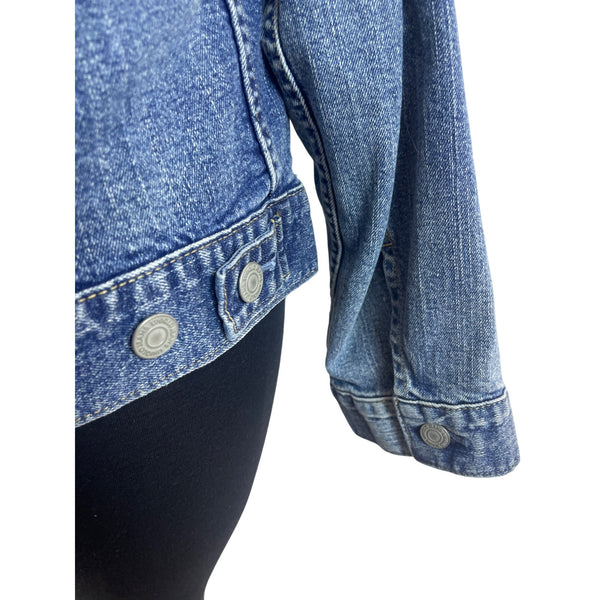 Uniqlo Womens Denim Jean Jacket Classic Fit Button Front Size L - New