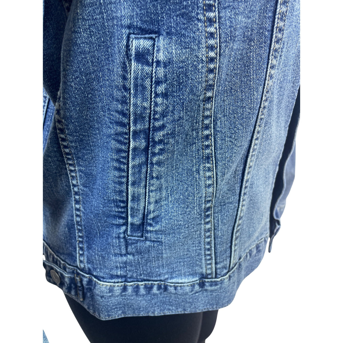 Uniqlo Womens Denim Jean Jacket Classic Fit Button Front Size L - New