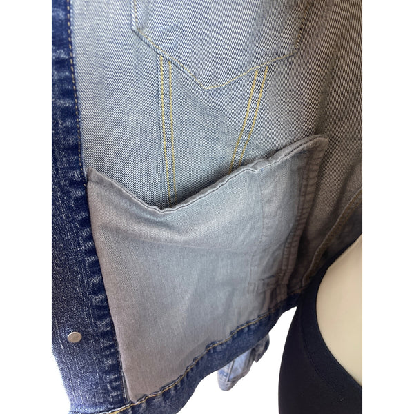 Uniqlo Womens Denim Jean Jacket Classic Fit Button Front Size L - New