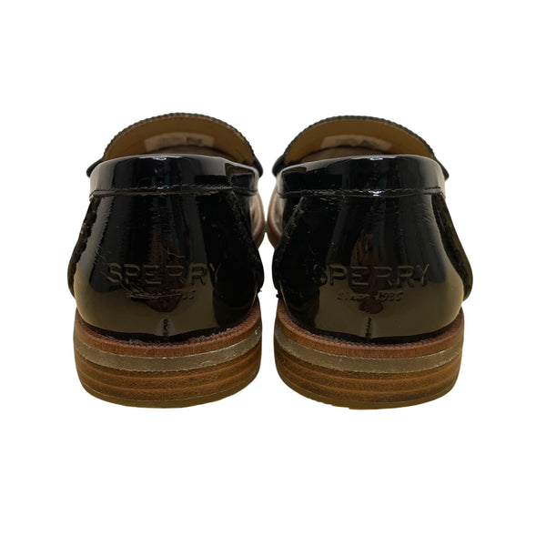 Sperry Women’s Black Patent Leather Cushioned Sole Casual Loafers Size 8