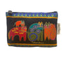 Laurel Burch Women’s Black Multicolor Cotton Cat Print Zipper Pouch Bag Size S