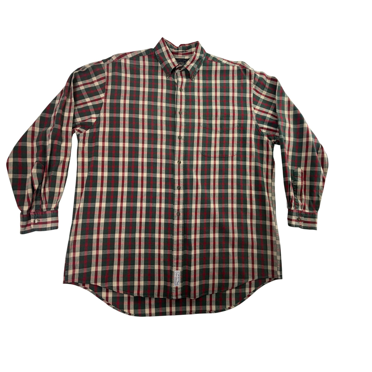 Abercrombie & Fitch Co. Men’s Red/Green Plaid Button-Up Long Sleeve Shirt Size M