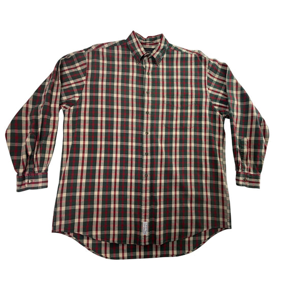 Abercrombie & Fitch Co. Men’s Red/Green Plaid Button-Up Long Sleeve Shirt Size M