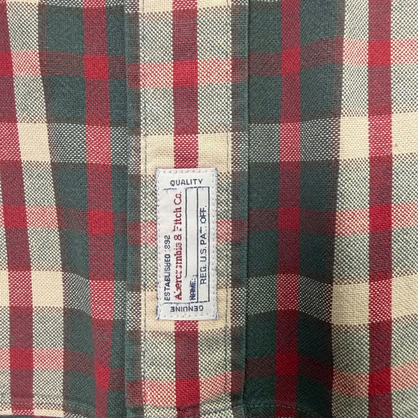 Abercrombie & Fitch Co. Men’s Red/Green Plaid Button-Up Long Sleeve Shirt Size M